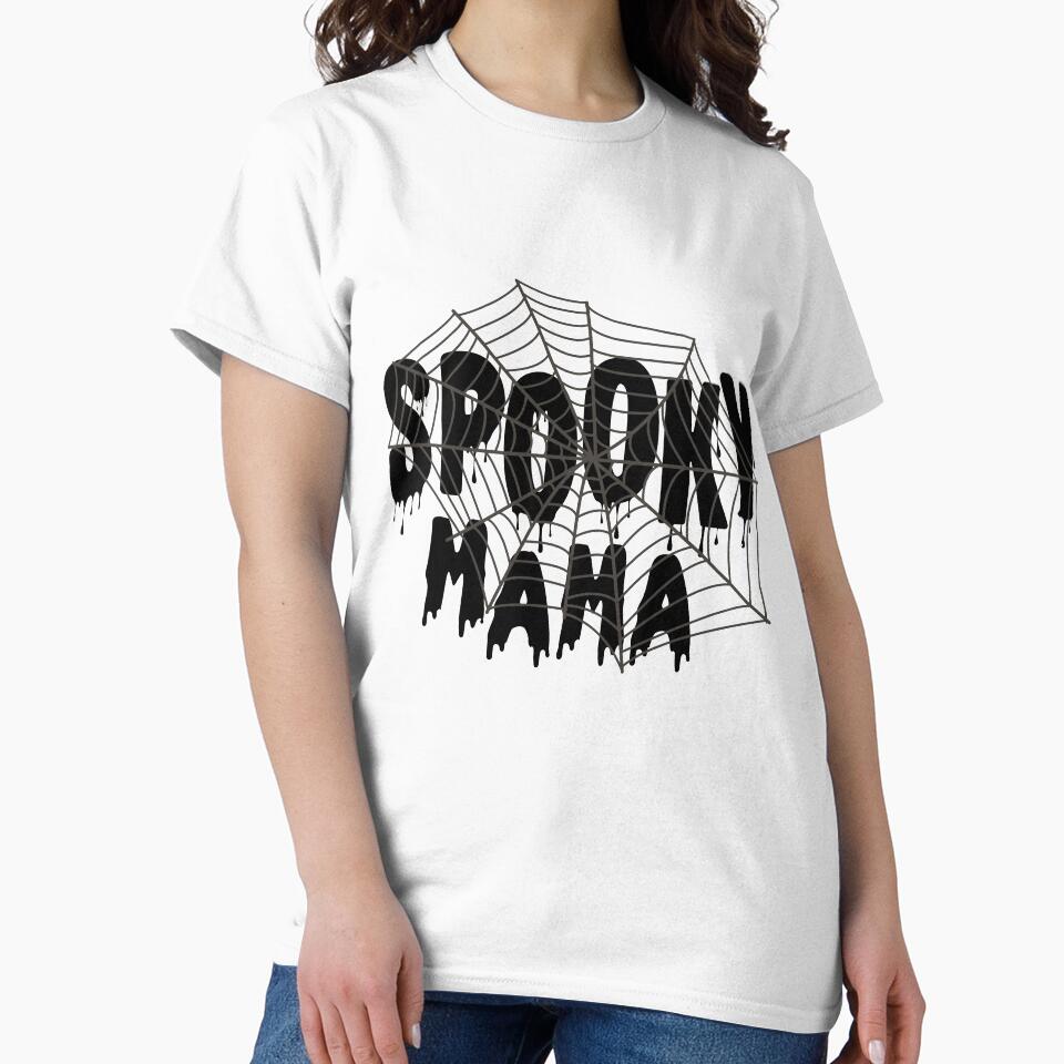 GROOVY GHOST SPOOKY HALLOWEEN SPOOKY MAMA T-SHIRT by Aysarhaniya22