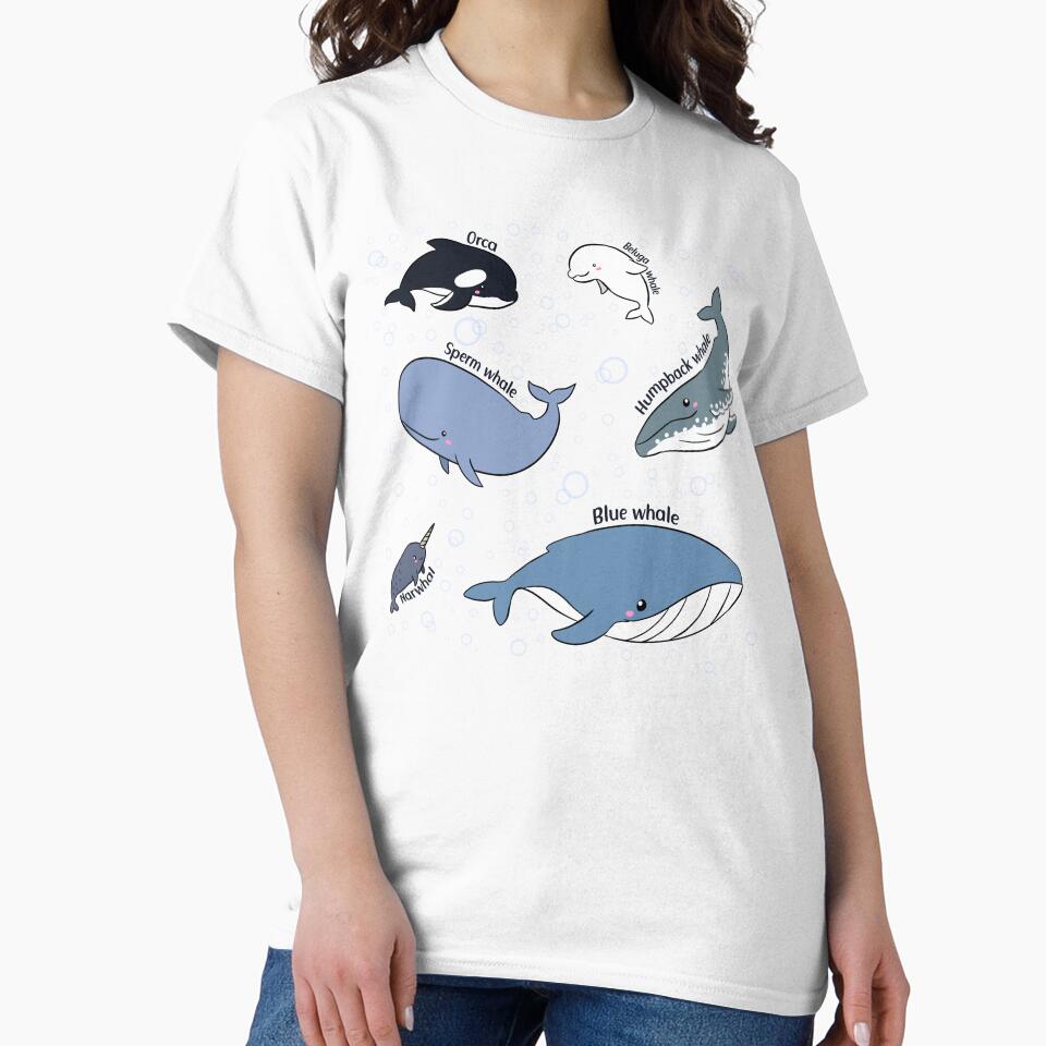 Cute Whales pack -  blue Whale orca humpback whale narwhal sperm whale and beluga whale by Yarafantasyart
