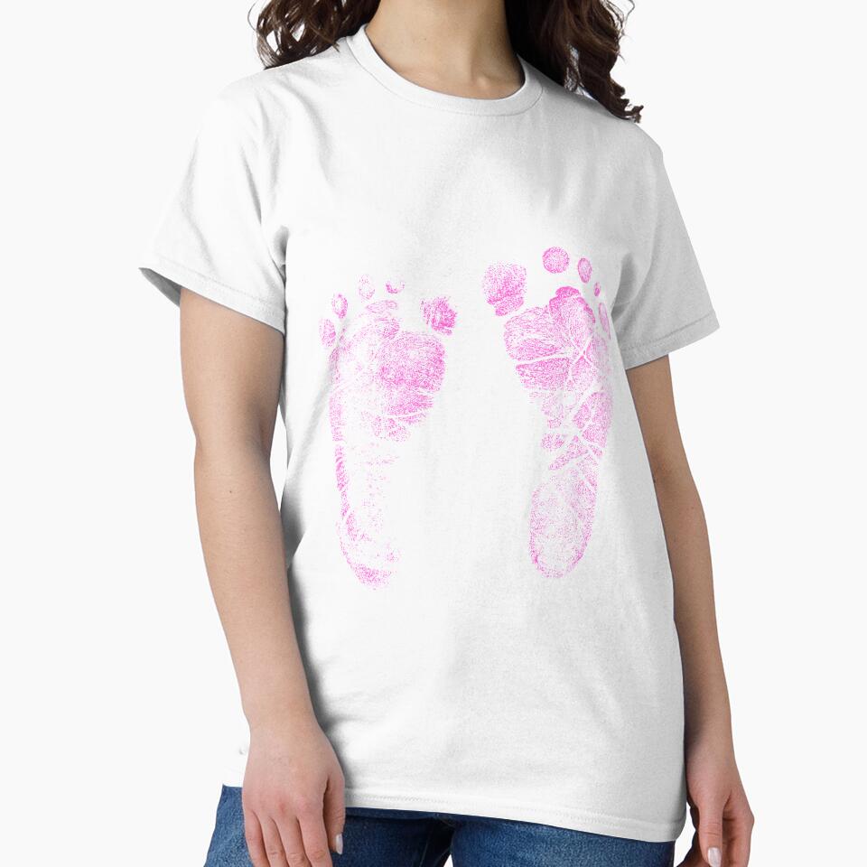 Pink Baby Footprints. Adorable Baby Feet Perfect For New Baby Girl by Digital Eclectica
