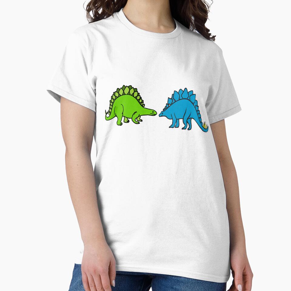 Dinosaur Couple Green & Blue Dinos by Wasef Baker