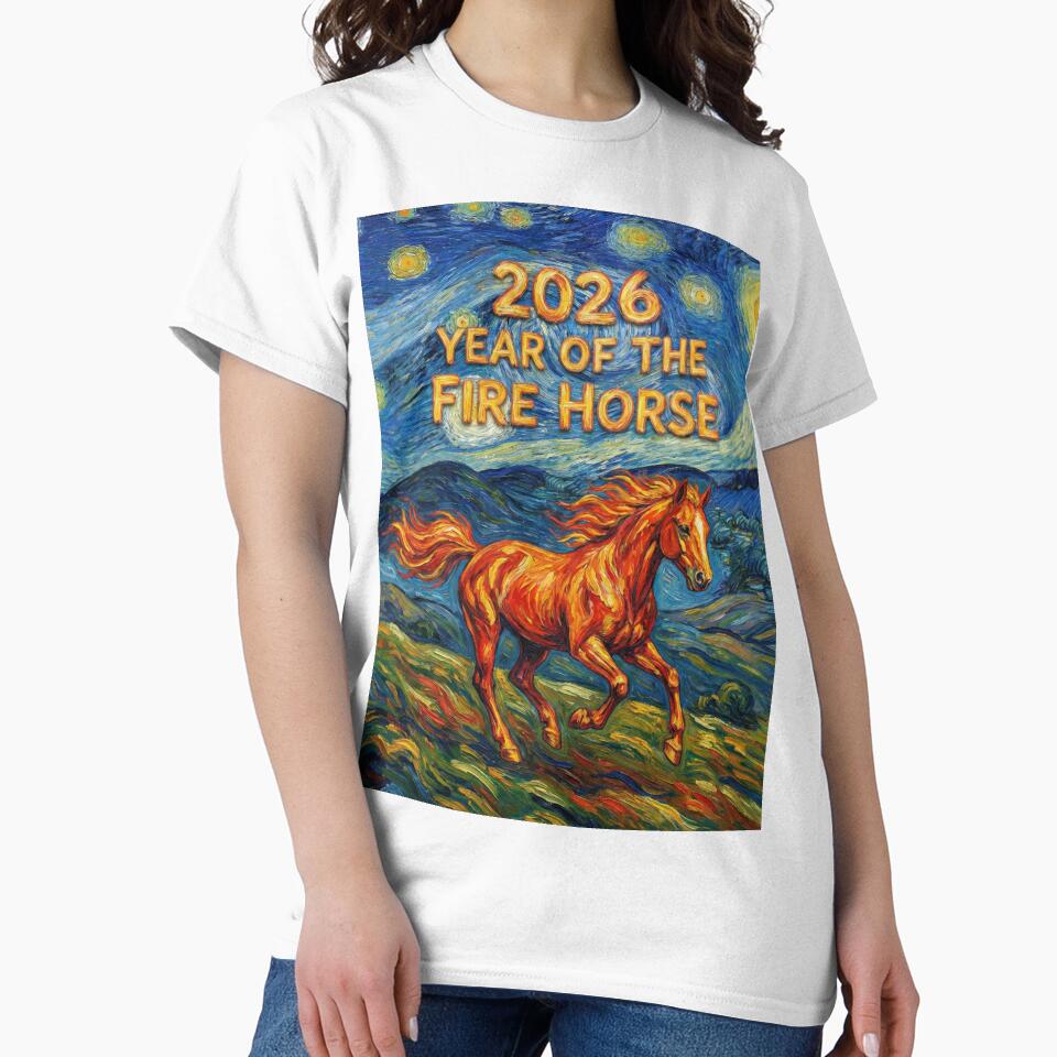 Van Gogh Style Fire Horse 2026 - Starry Night Inspired by AgingeR