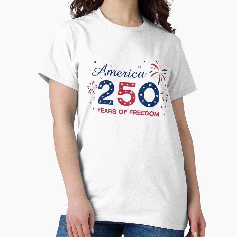 America 250 Years of Freedom. Happy 4th of July Greetings. USA Independence Day Celebration by AnnaVioletStore
