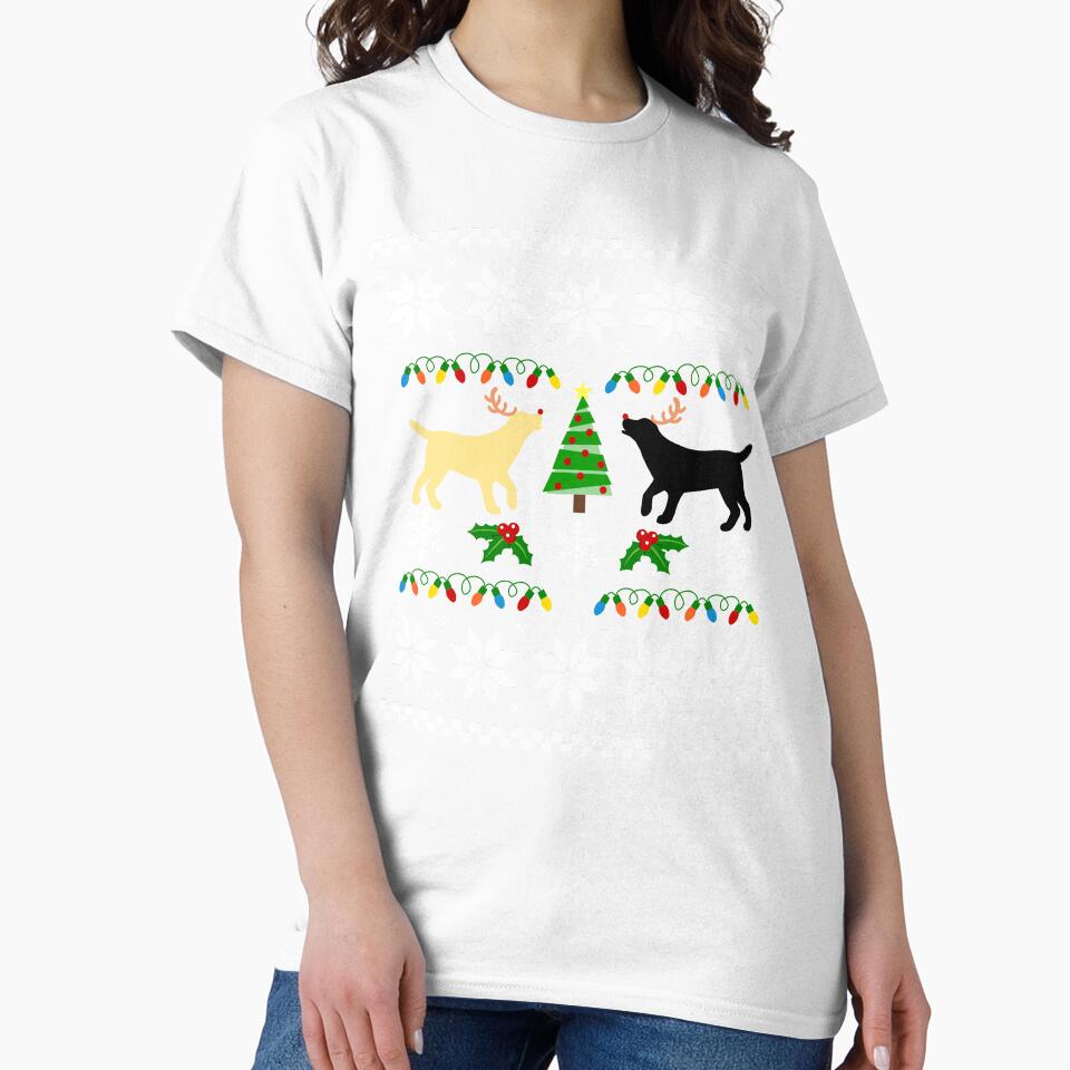 Yellow and Black Labrador Ugly Christmas Pattern by HappyLabradors
