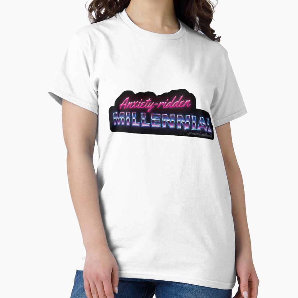 Anxiety-ridden millennial in futuristic 80s vibes by carmenpexa