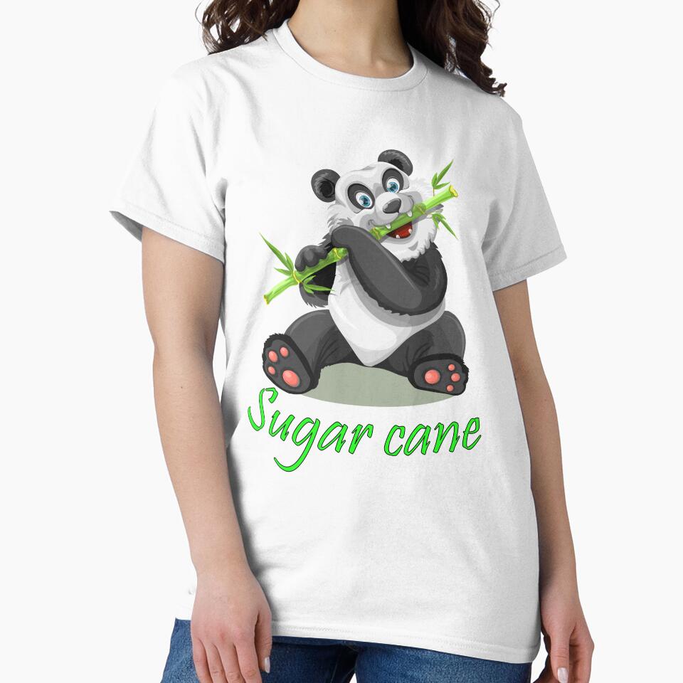 Sugar cane eating by little cute panda by HM DESIGNERS