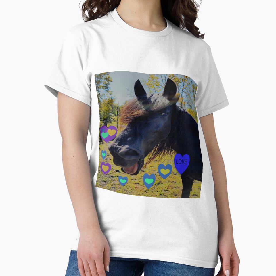 Adorable Black Horse Laughing Sending His Love by ncNatureVisions