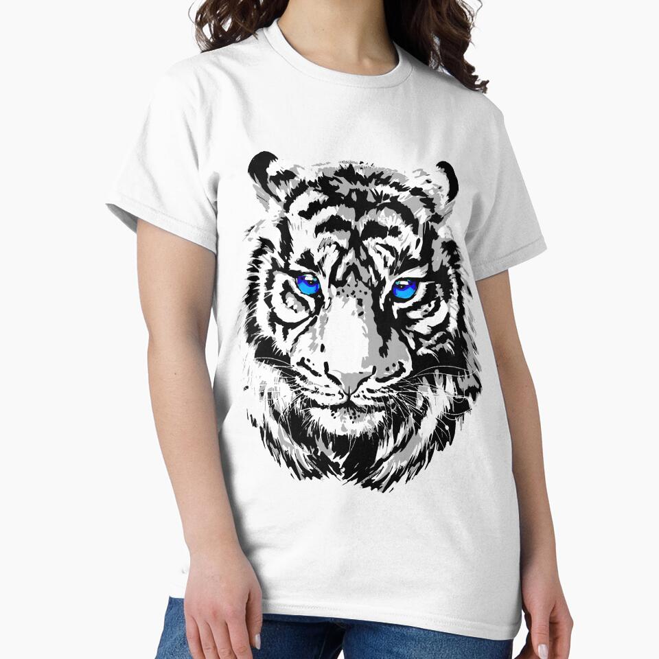 White Tiger Head - Realistic Tiger Eyes by BigWildKiwi