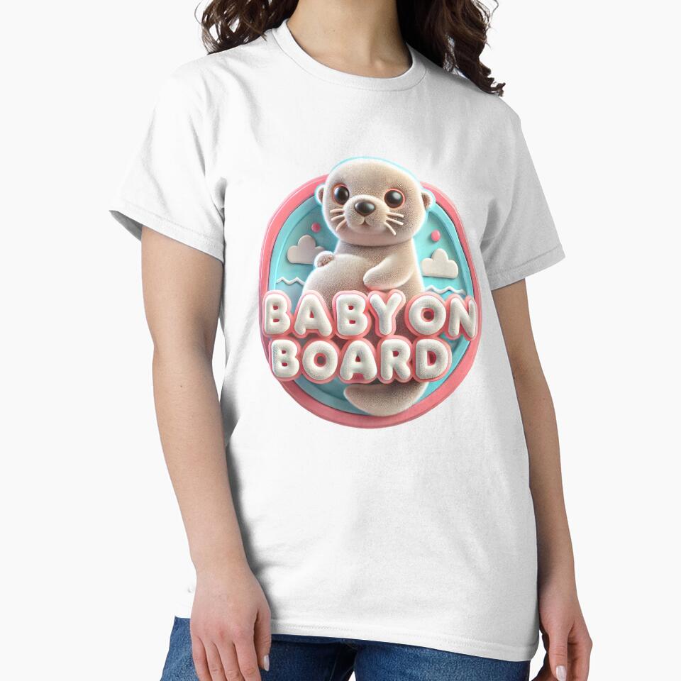 Baby on Board Announcement - Adorable Otter Themed Baby Announcement by StyLeHi