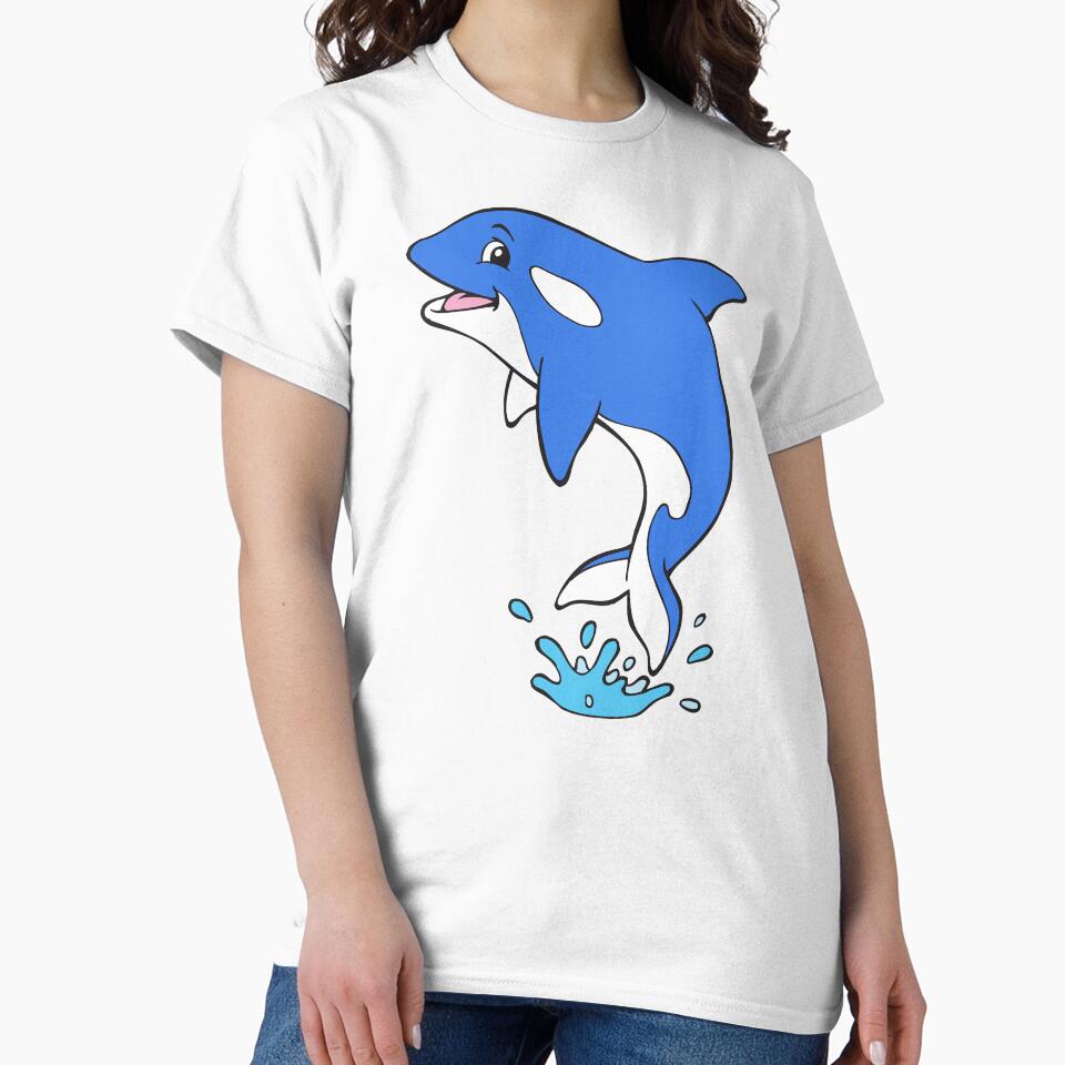 Blue Orca cartoon Whale by samshirts