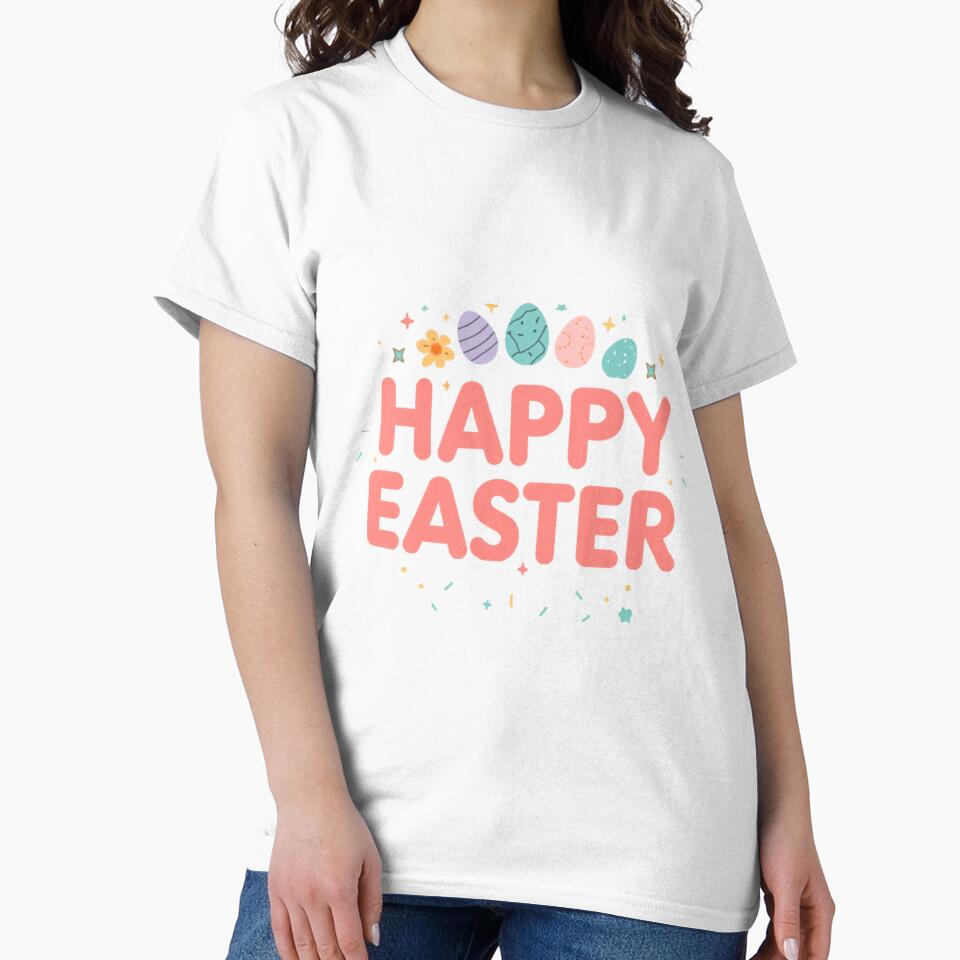 Vibrant Happy Easter Bold Typography with Colorful Eggs by Crazyegg01