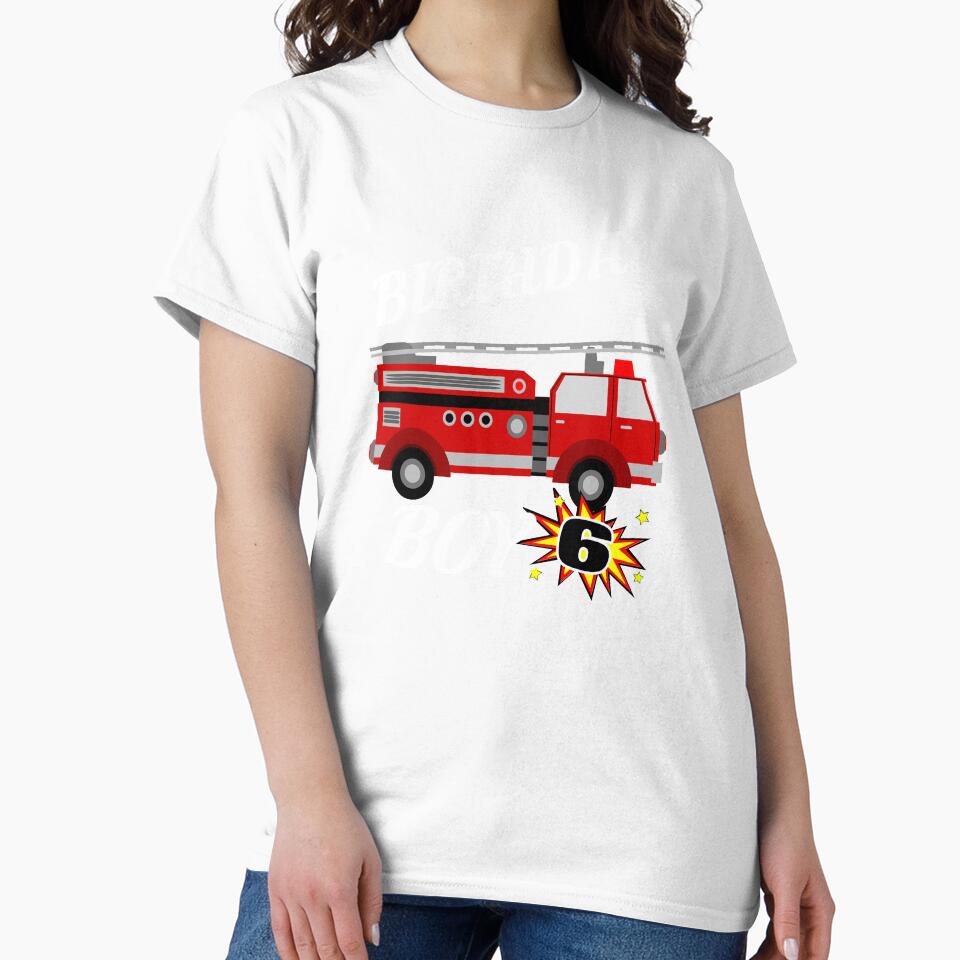 6 Years Old Birthday Design Firetruck GifDesign by drwigglebutts