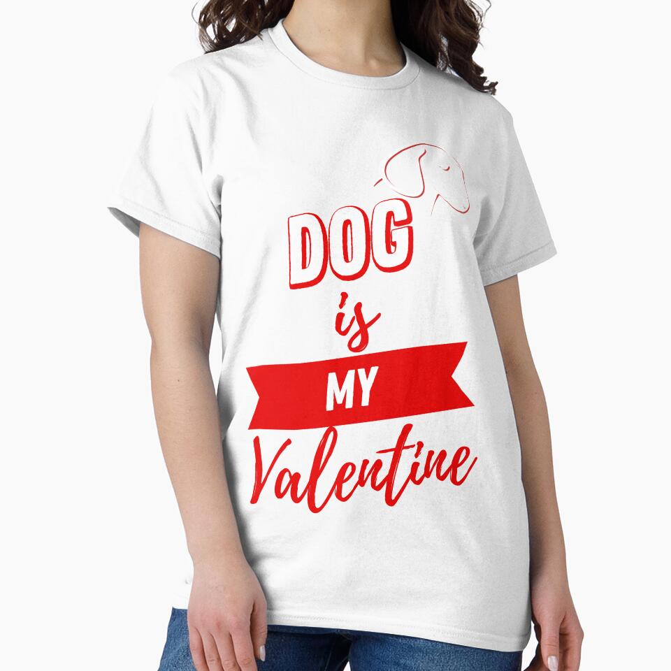 Valentines Day Couples Matching Valentine Fun | Dog Is My Valentine Red And Black by Rainbows Rock