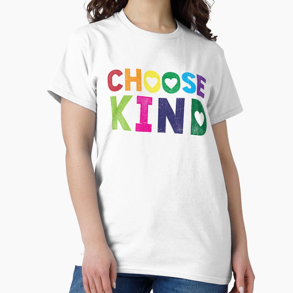 Choose Kind T Shirt - Anti-Bullying - Heart T-Shirt - Rainbow by TheTeeSupplyCo