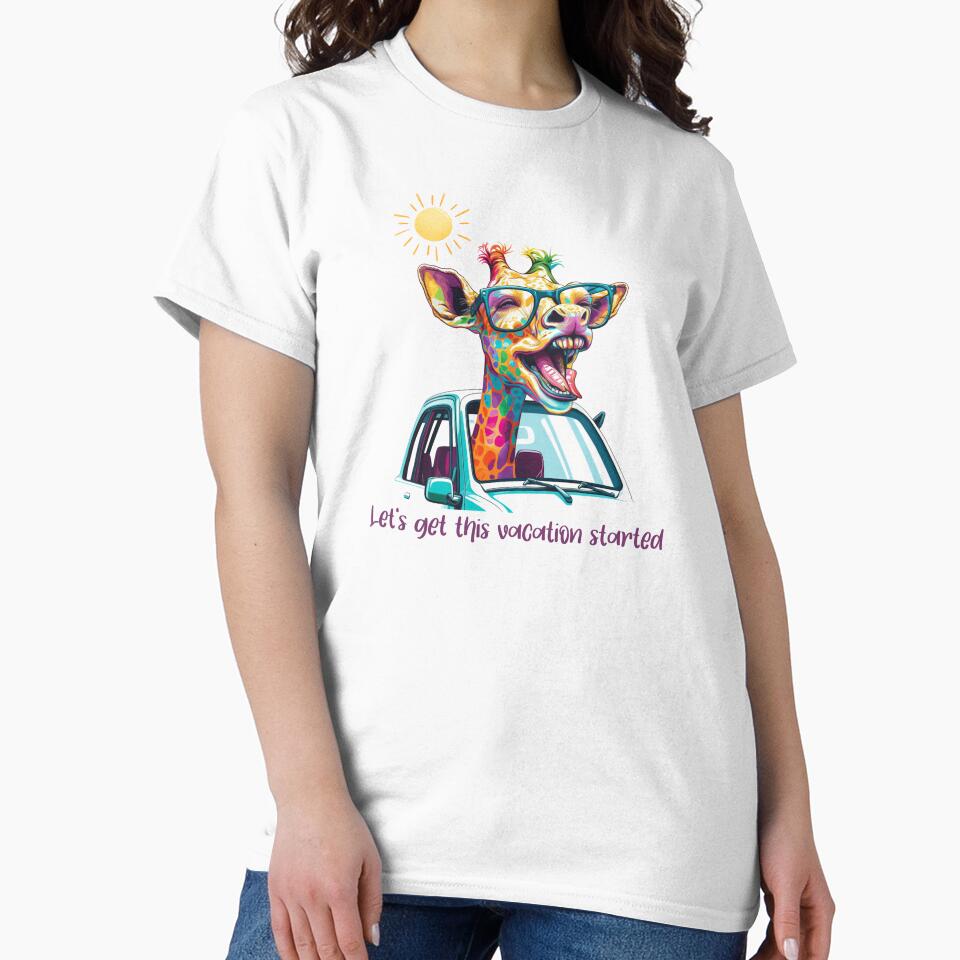 Let's get this vacation started Funny Giraffe T-Shirt by MarqisStudio