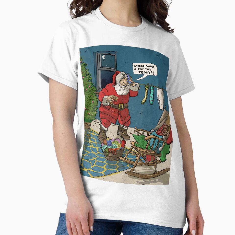 Funny Retro Santa Claus' Visit At Christmas Eve by Wall-Art-Sketch