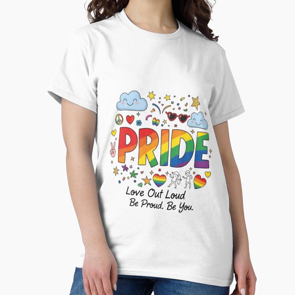 Pride Month Rainbow T-Shirt | Love and Equality LGBTQ+ Design by AsolsArts