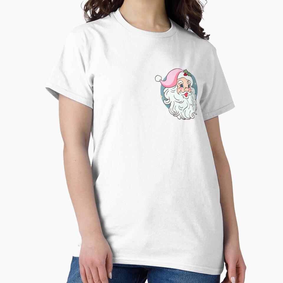 Retro Vintage Pink Santa Claus Funny Pink Christmas by Alex Law