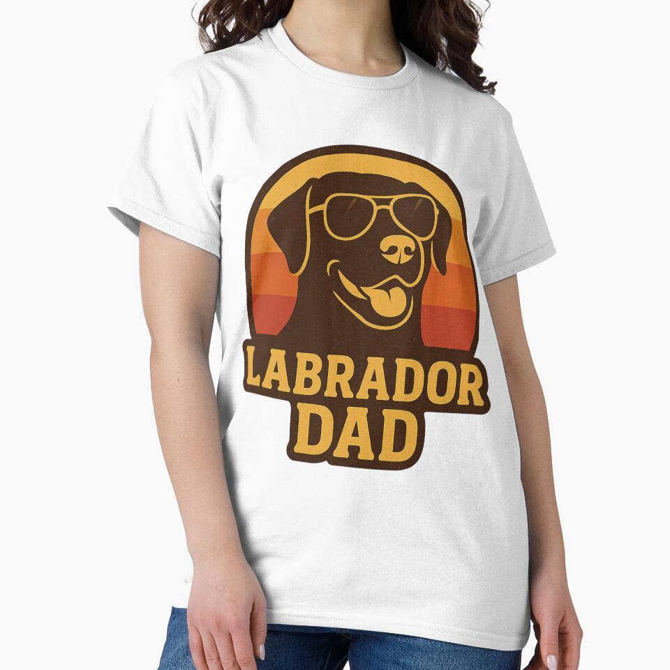 Labrador Dad Retro Sunset Vintage Gift by PawPrintCustom