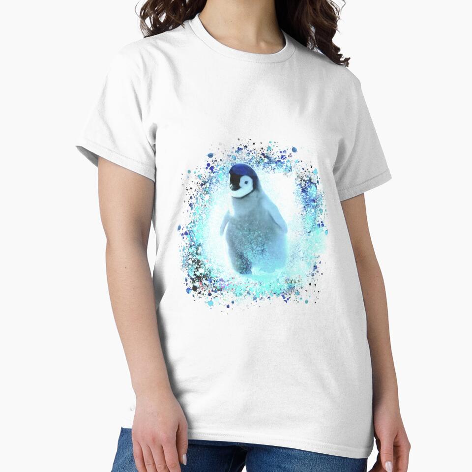 Penguin, baby, baby penguin, graffiti, painting, blue, snow by theherbst131313