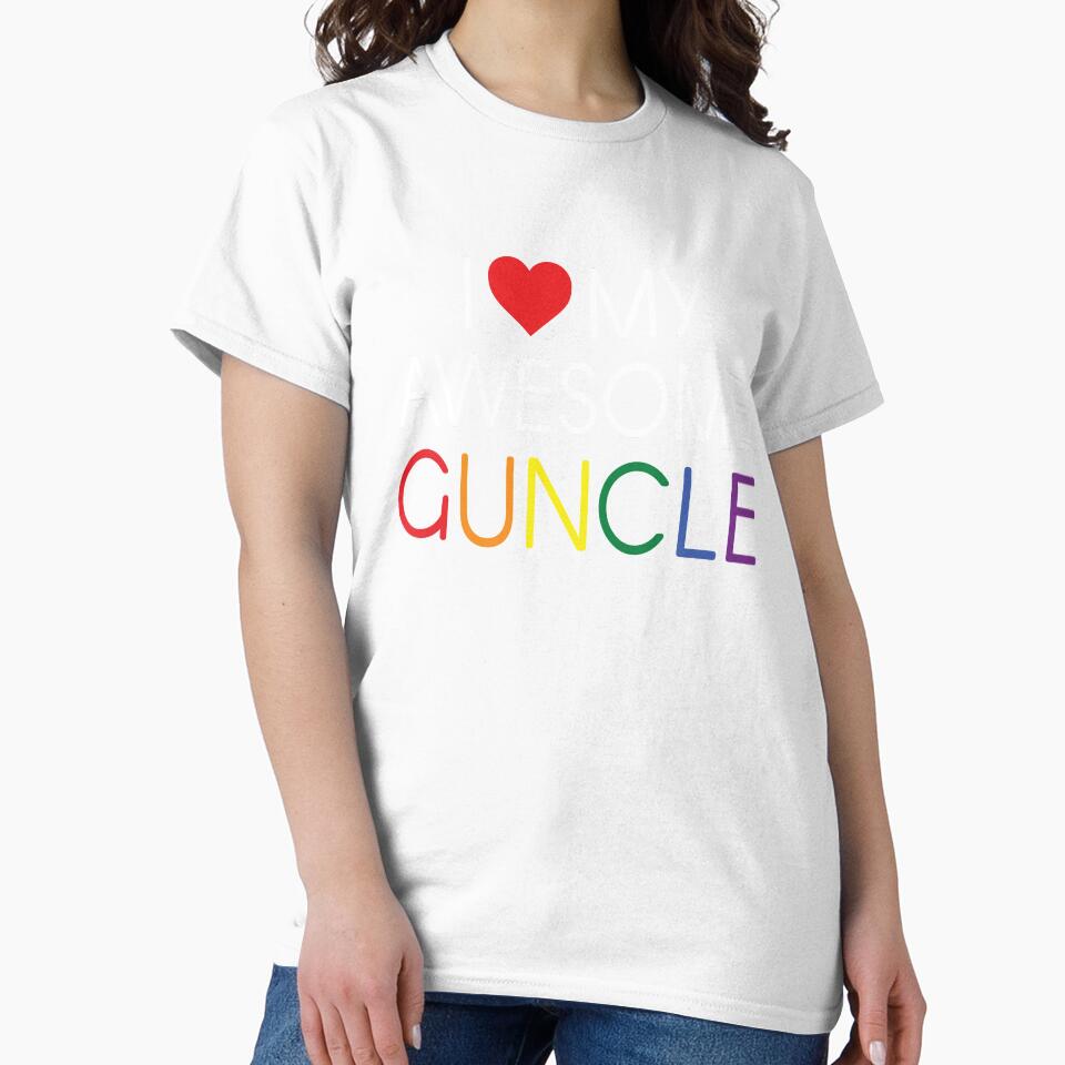 I Love My Awesome Guncle Design I Heart Love My Gay Uncle Gift by MarOlv