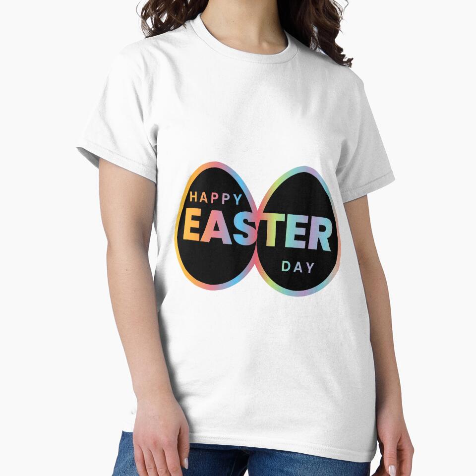 Happy Easter Day text with Easter Egg Design by YourChoiceArt
