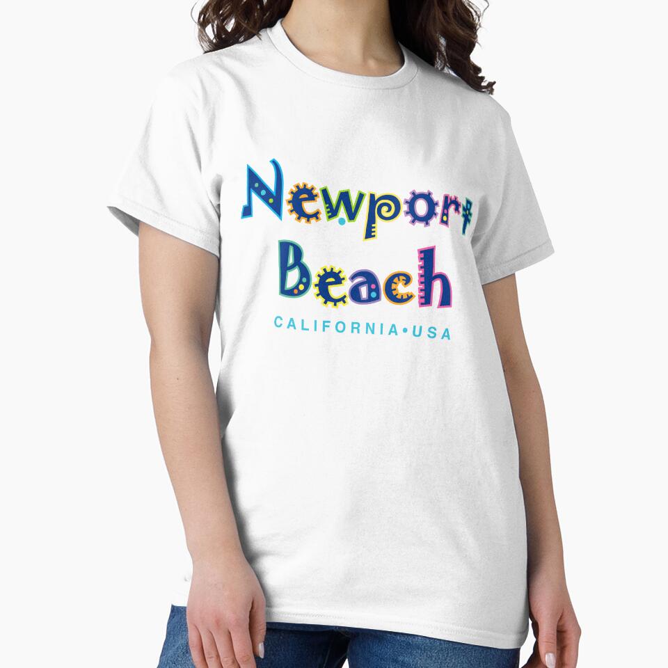 Newport Beach California Vintage Tropical Type Design by Futurebeachbum