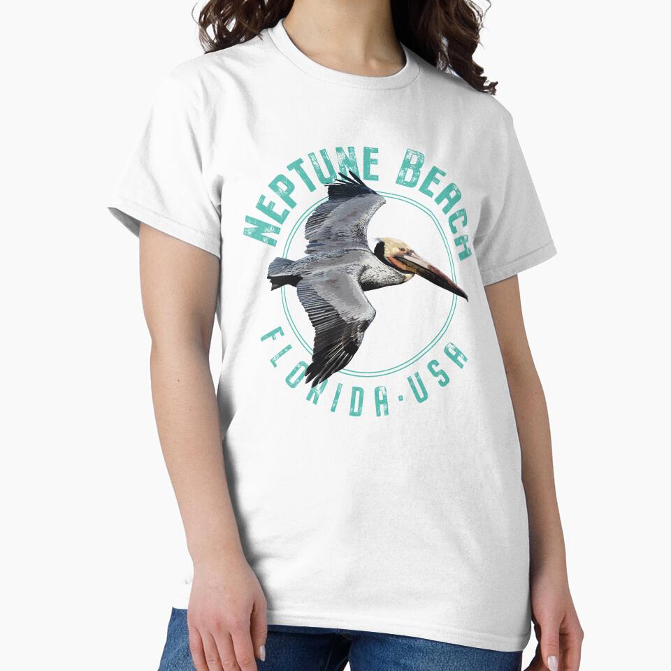 Neptune Beach Florida Pelican Design by Futurebeachbum