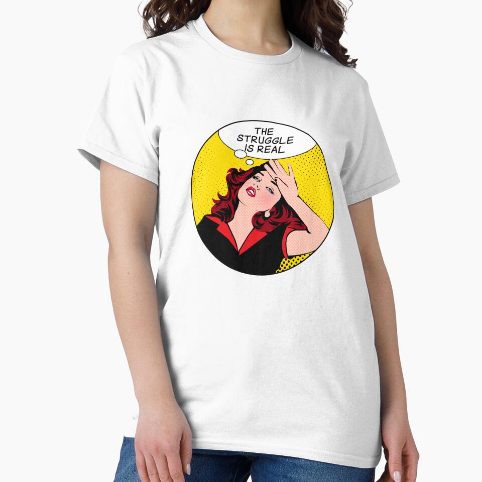 The Struggle is real - funny retro sticker gift for a millennial by Zummi