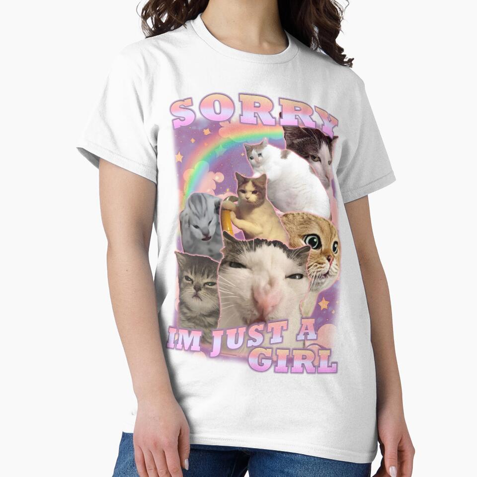Im just a girl funny cat meme by MemishDesign