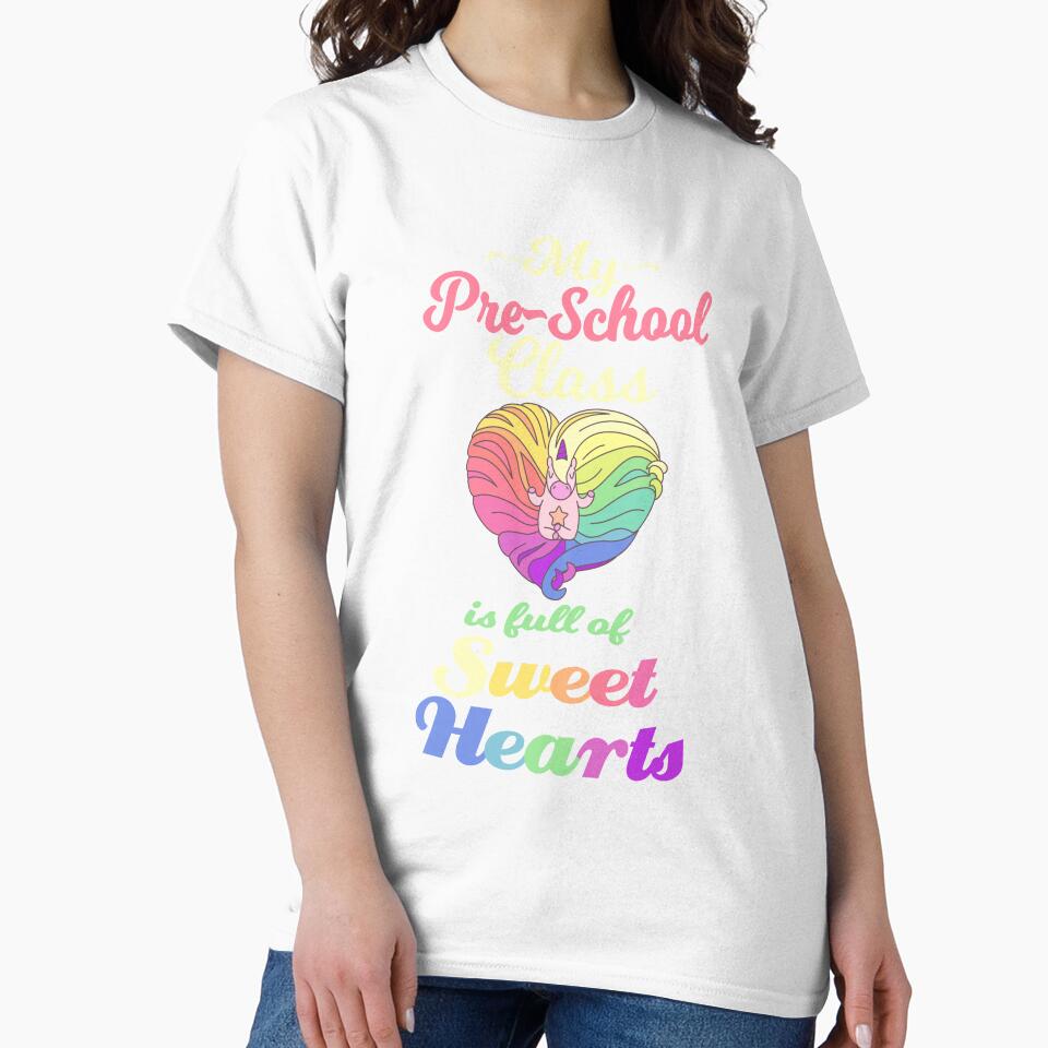 Pre School Valentine Class Teacher Student Full Of Sweethearts & Cute Unicorn by Sapphire Star
