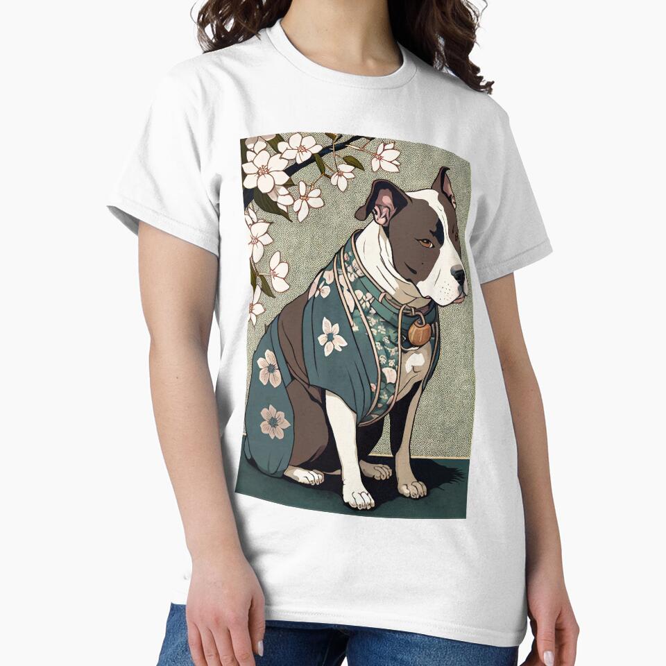 Brown and White dog - Japanese style by KoolArtDistrict