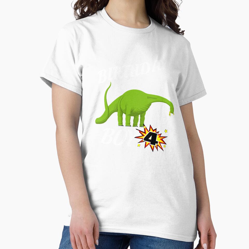 4 Years Old Birthday Design Dinosaur Gift Design by drwigglebutts