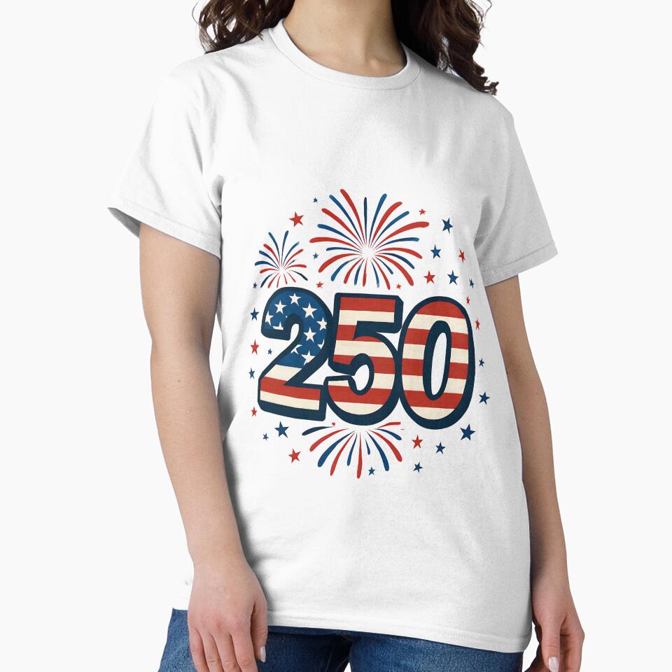 250 Stars and Stripes – Patriotic Fireworks Design for America 250 by HANG ON STUDIO