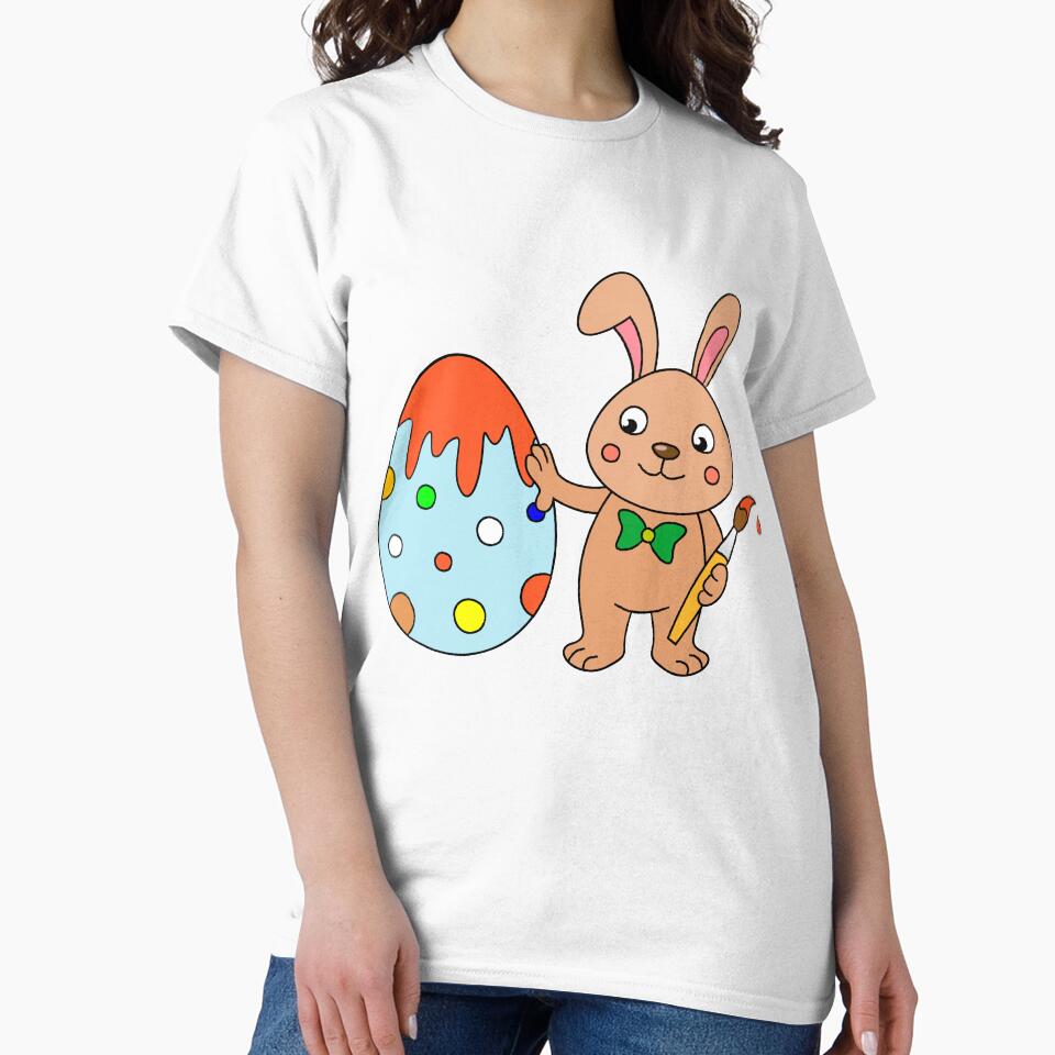 Easter bunny with colorful easter egg by samshirts