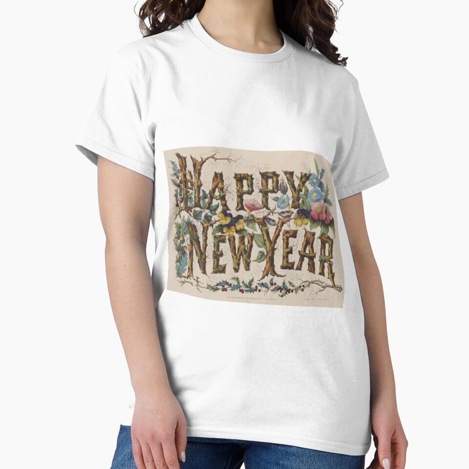 Vintage Happy New Year Illustration (1876) by BravuraMedia