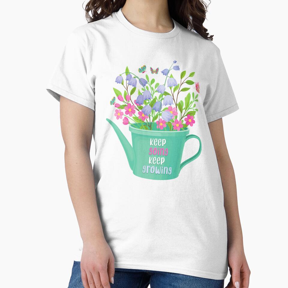 Keep Going Keep Growing Floral Watering Can by artistryglam