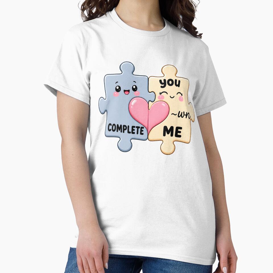 You Complete Me | Kawaii Couple Puzzle Piece Love Art by Dulxoz