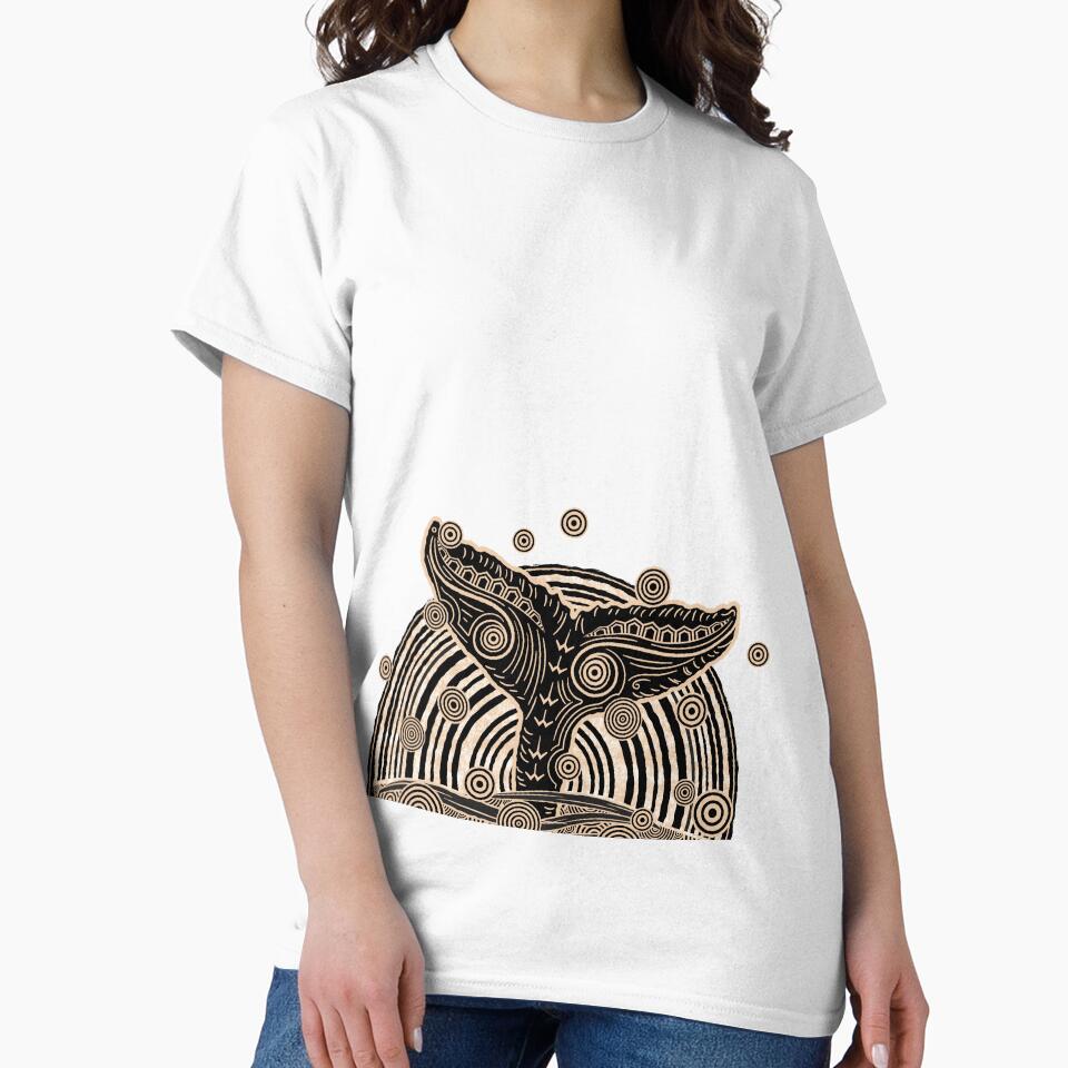 Vintage Golden HUMPBACK Whales Tail by sunnthreads