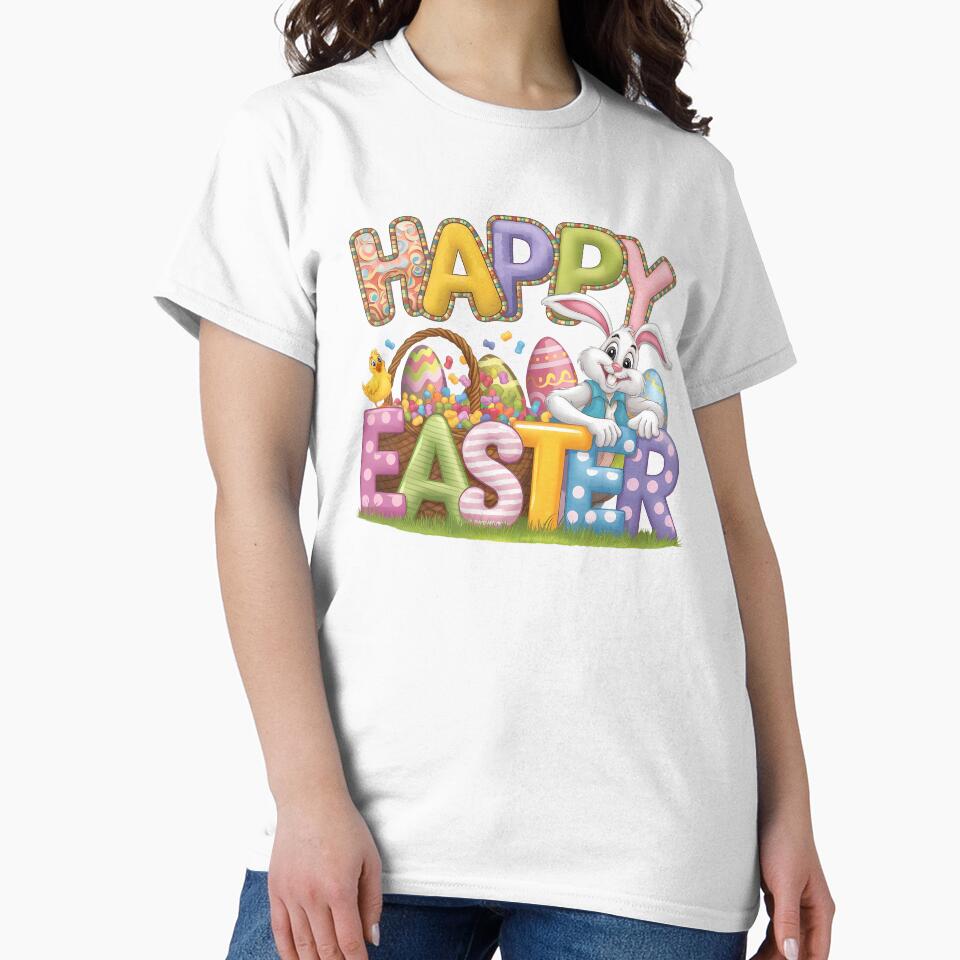 Happy Easter with Easter Bunny by Frog Level Treasures
