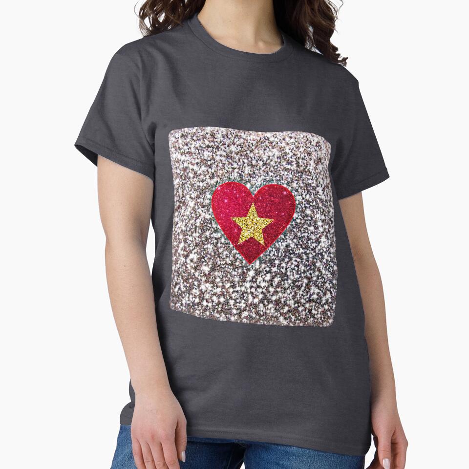 Glitter background with hart and stars by MonaLisaStore