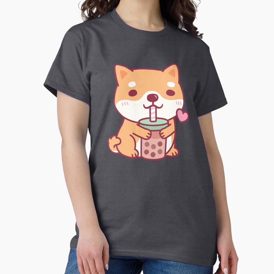 Cute Shiba Inu Dog Loves Bubble Tea by rustydoodle