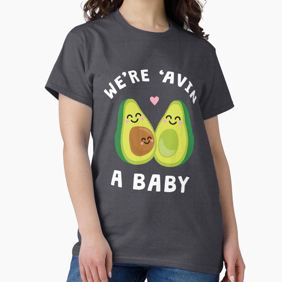 Funny Baby Pregnancy Announcement Shirt & Gifts: We're 'Avin A Baby Avocado by coolintent