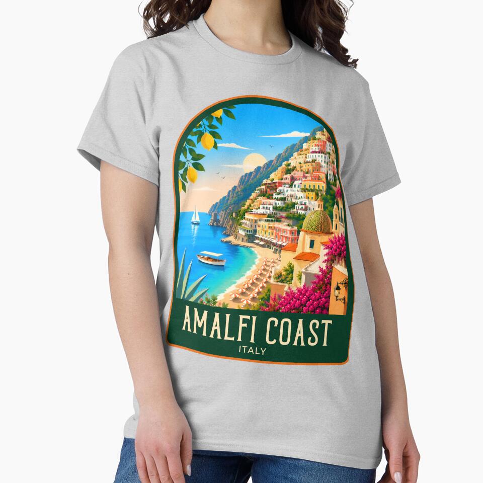 Amalfi Coast Vintage Travel Illustration by HomeLivingCo