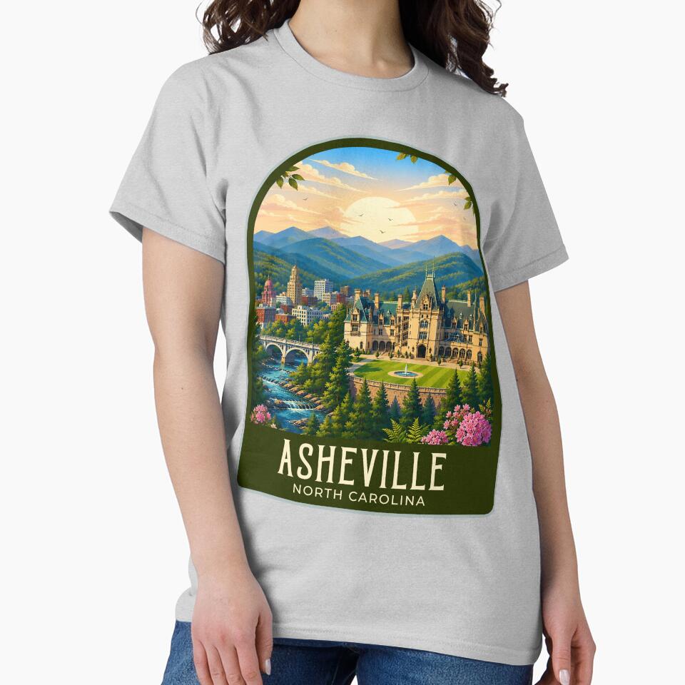 Asheville Vintage Travel Illustration by HomeLivingCo