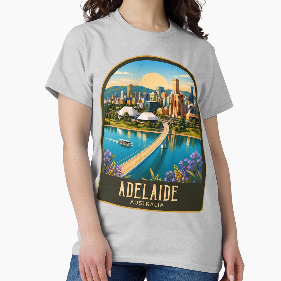 Adelaide Vintage Travel Illustration by HomeLivingCo