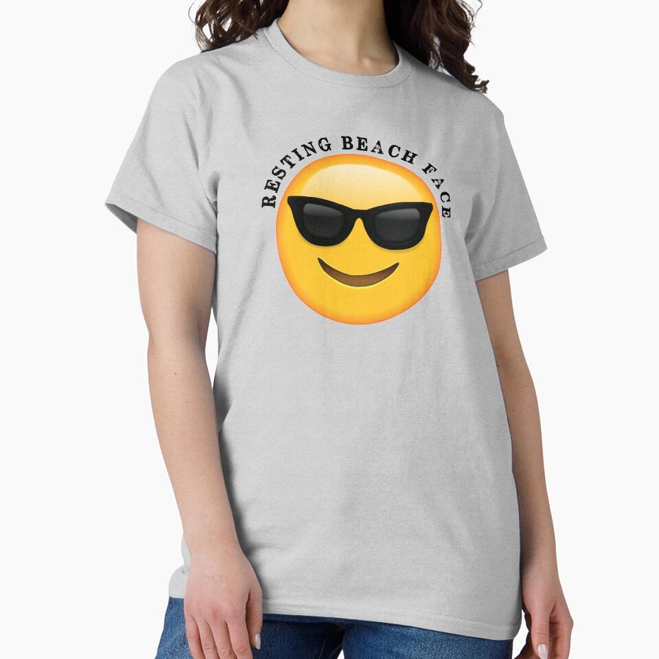 Beach Cover Up Gifts - Resting Beach Face Funny Gift Ideas for Ocean Beach Lovers & Sun Worshippers at Beaches with Smiley Face Emoji by merkraht