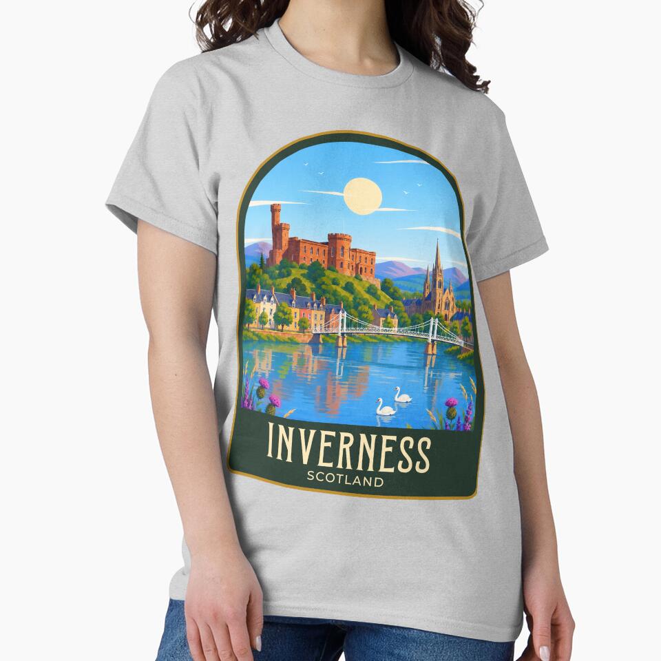 Inverness Vintage Travel Illustration by HomeLivingCo