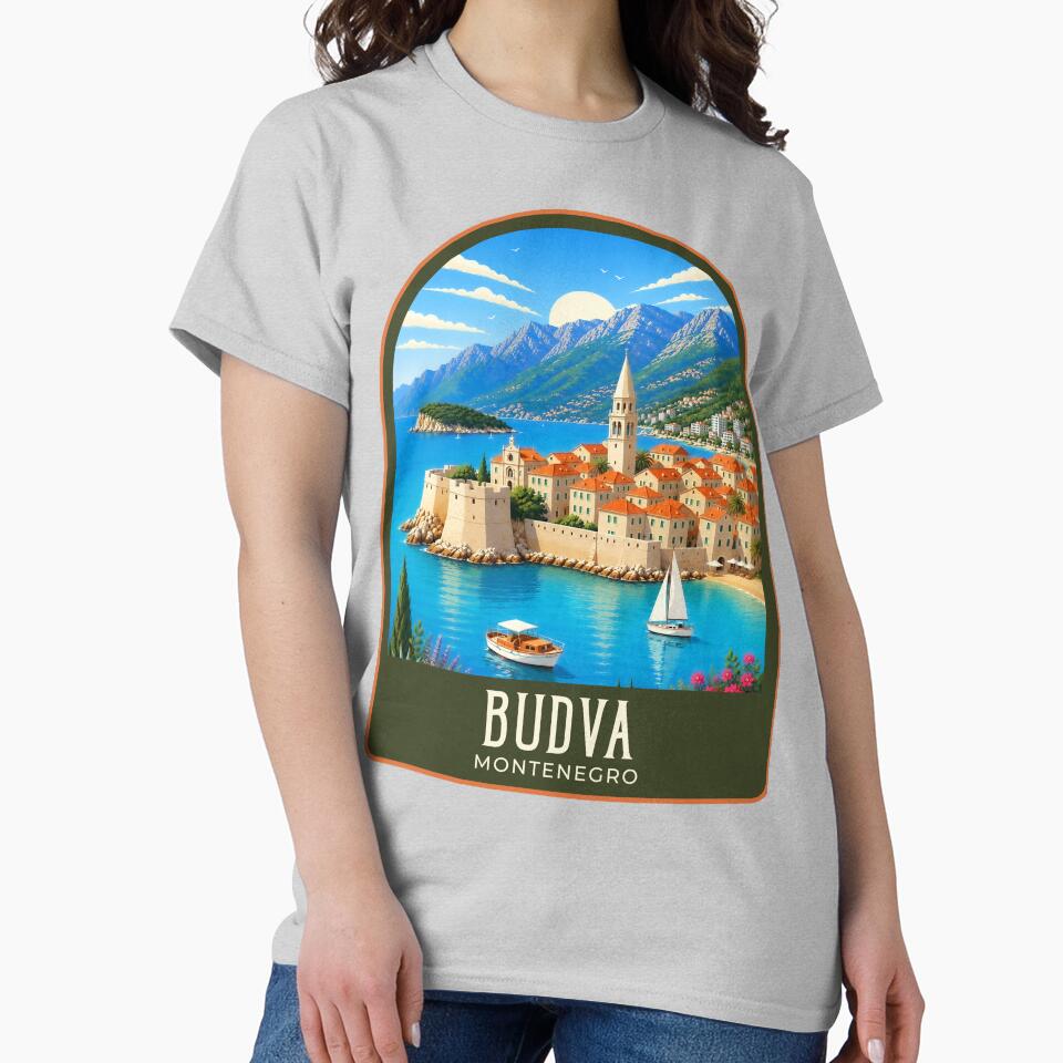 Budva Vintage Travel Illustration by HomeLivingCo