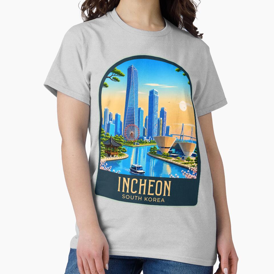 Incheon Vintage Travel Illustration by HomeLivingCo
