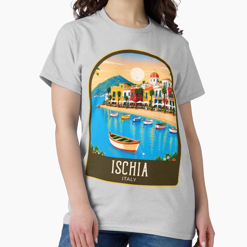 Ischia Vintage Travel Illustration by HomeLivingCo
